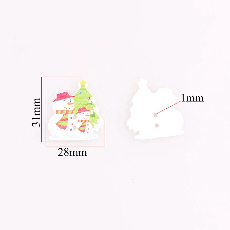 Рождественские декоративные пуговицы в виде снеговика деревянные с 2