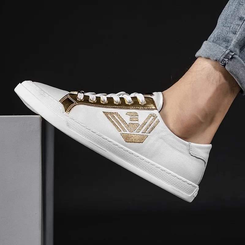 

Spring Men Casual Original Shoes White Black Sneakers For Mens Genuine Leather Men Walking Shoes High Quality Male Casual Shoes