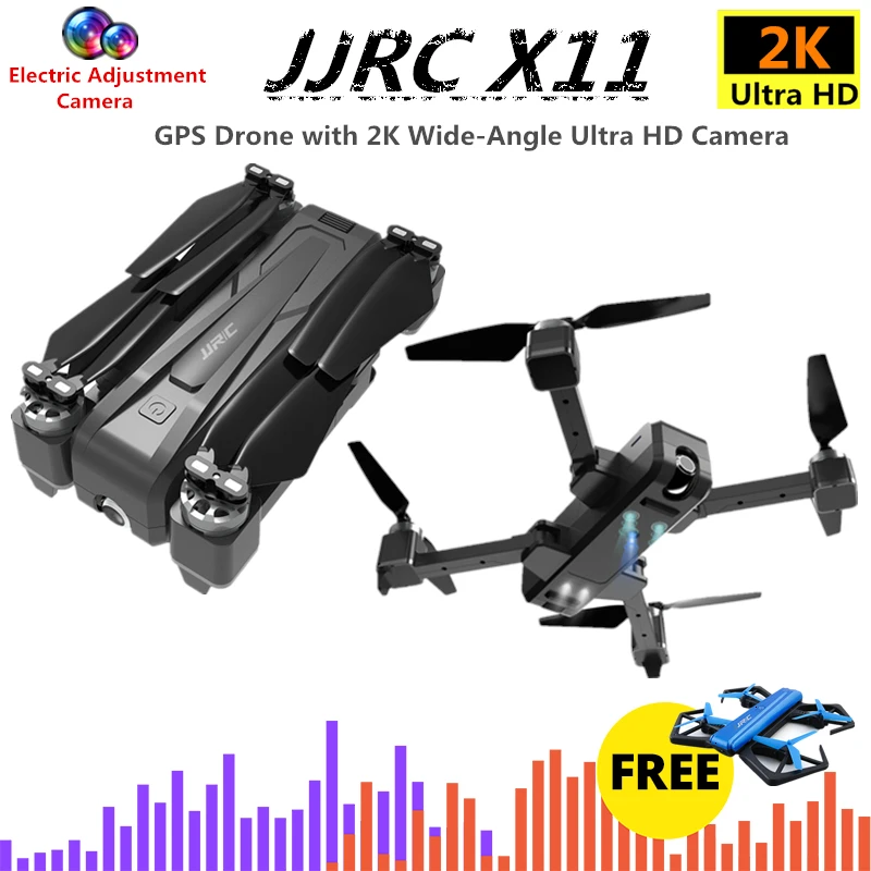 Квадрокоптер JJRC X11 Радиоуправляемый с GPS Wi Fi 2K HD камера 20 минут полета бесщеточный