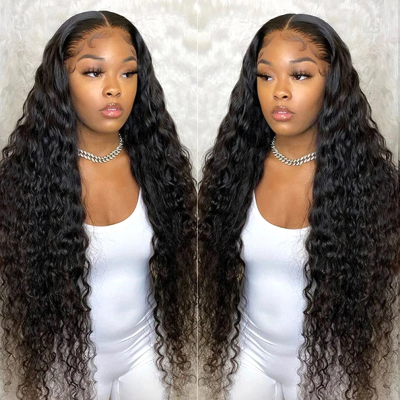 

Water water Curly Wig Transparent Lace 13x6 13x4 Deep Curly Lace Front Wigs Human Hair Preplucked 360 Brazilian Lace Frontal Wig