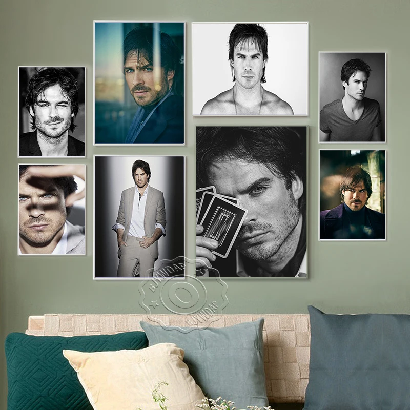 

Ian Somerhalder Movie Actor Poster, Star Portrait Art Prints Canvas Painting, Modern Photography Wall Stickers Home Decor Gift