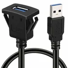 Кабель-удлинитель USB 3.0, 1 м, с пластиной для крепления, для панели управления для легкового и грузового автомобиля, мотоцикла