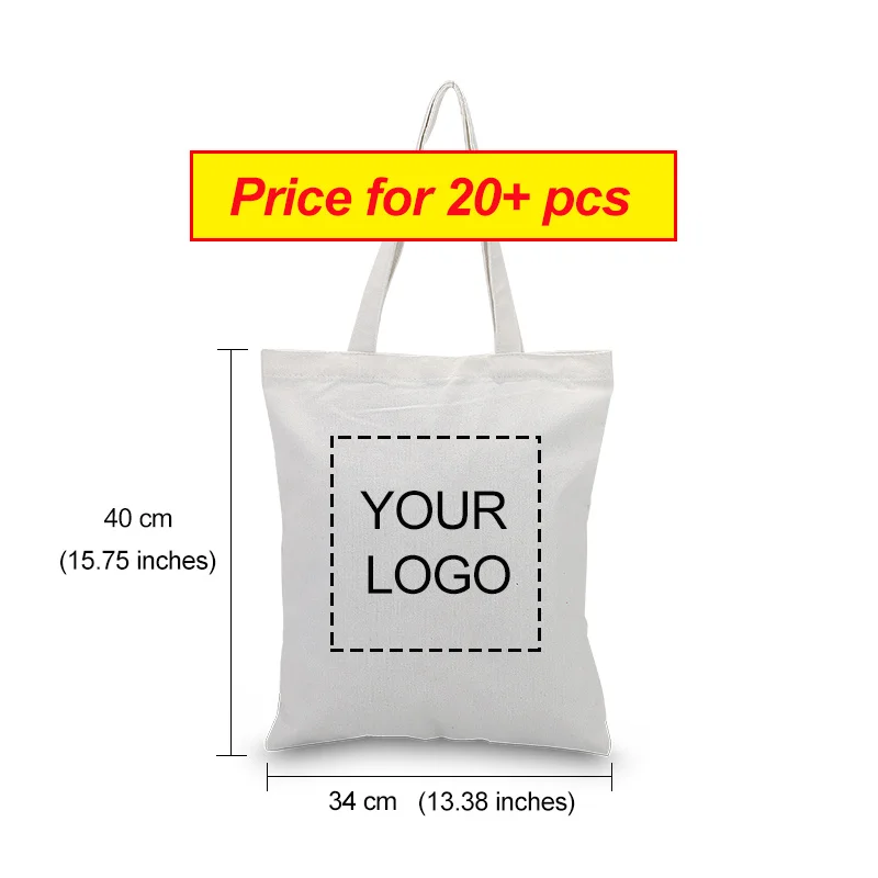 Изготовленная на заказ Сумка тоут из парусины с принтом логотипа и текстом