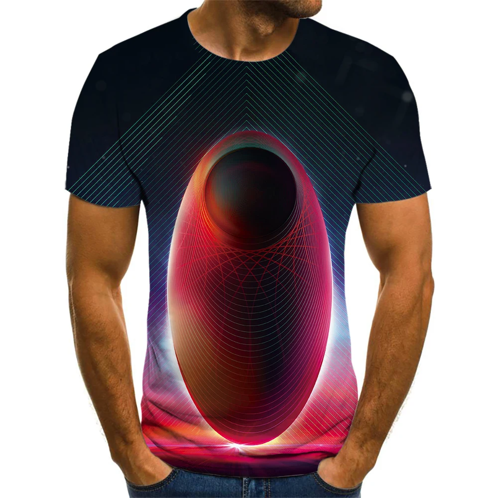 

Мужская футболка с круглым вырезом, коротким рукавом и 3D-принтом