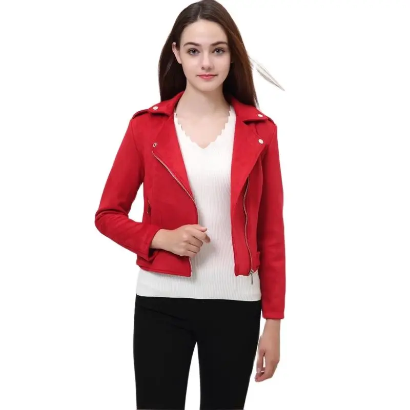 TMODA264 Za Женская осенне-зимняя замшевая куртка из искусственной кожи женская