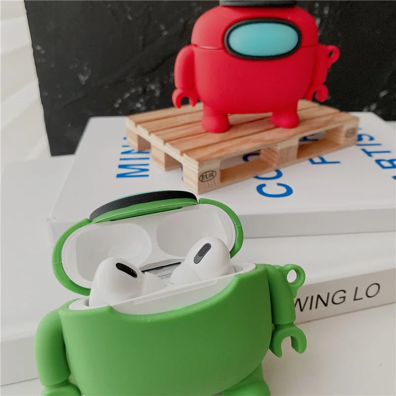 

3D Cute Black Hat Among Us For Airpod Case Silicone Protective Cover for Apple Airpods 1 2 Pro 3 Wireless Headset Cover Fundas