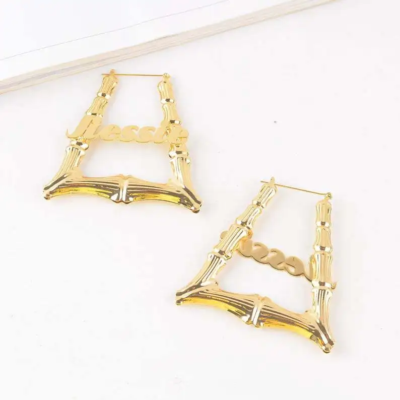 

Gosun Customize Earring Jewelry Trapezium Punk Large Earring Stainless Steel Women Earrings Anti-allergy Ear Needles