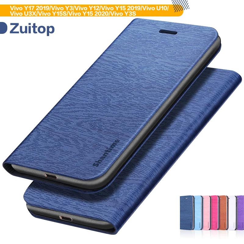 Из искусственной кожи чехол для Vivo Y17 2019 Y15 2020 ЧЕХОЛ ДЛЯ Y3 Y12 U10 U3X Y15S Y3S Бумажник