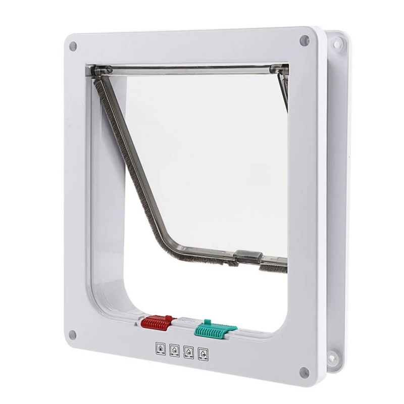 

Dog Cat Door Automatic Lockable Security Flap Door Abs Plastic Animal Small Pet Cat Dog Gate Door Pet Supplies Dropshipping