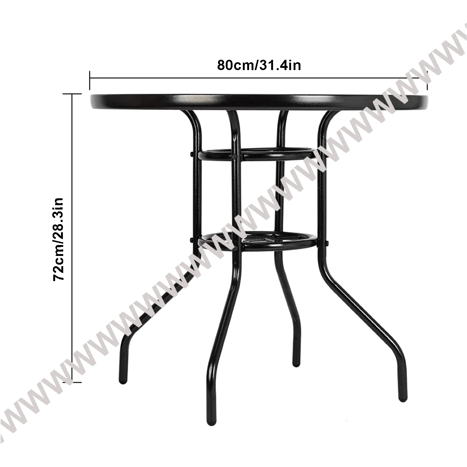 Стол для бистро со стеклянной столешницей и зонтичным отверстием Круглый