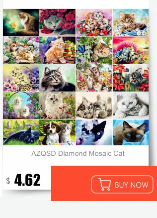 AZQSD Алмазная мозаика кошка Алмазная картина животные Стразы DIY Полная квадратная круглая Алмазная вышивка украшение дома подарок