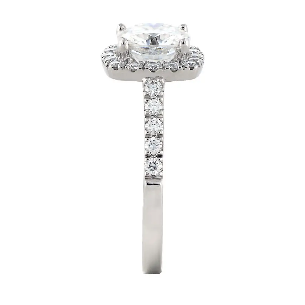 NiceGems 14 к белое золото 1ct или 2ct DF цвет Moissanite Алмазная изящная микропроложить