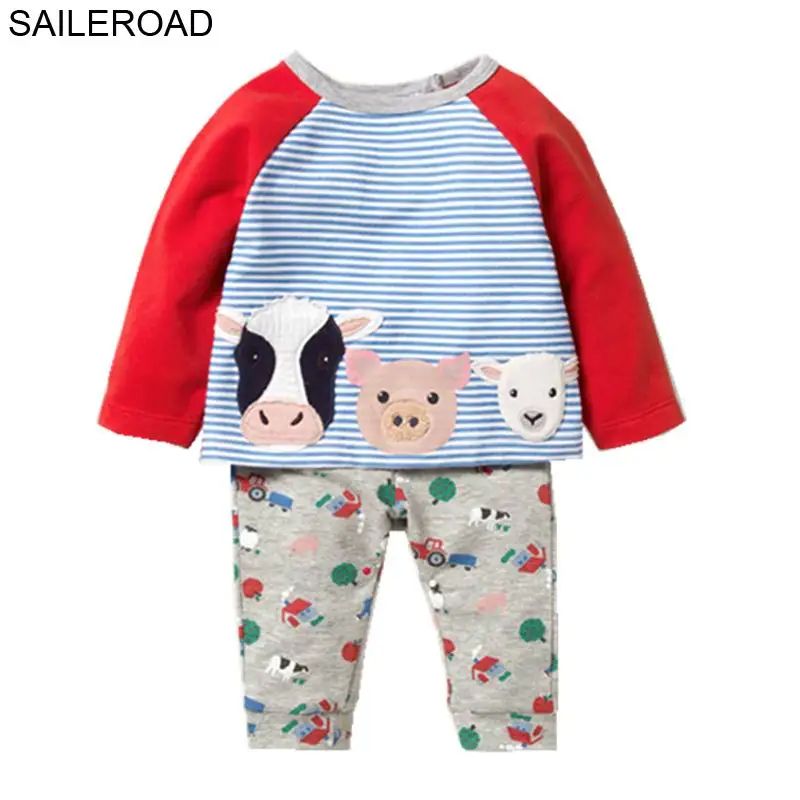 8032 SAILEROAD/Детская осенняя одежда; комплекты одежды для маленьких мальчиков с героями мультфильмов; теплые комплекты с милым принтом кота для маленьких мальчиков; одежда для детей - Цвет: 8032