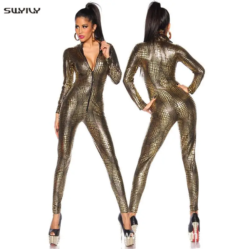 Сексуальное женское белье со змеиным принтом латексный комбинезон из ПВХ