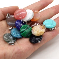 natural stone pendant round shape semi precious stones exquisite charm for jewelry making diy necklace bracelet accessories