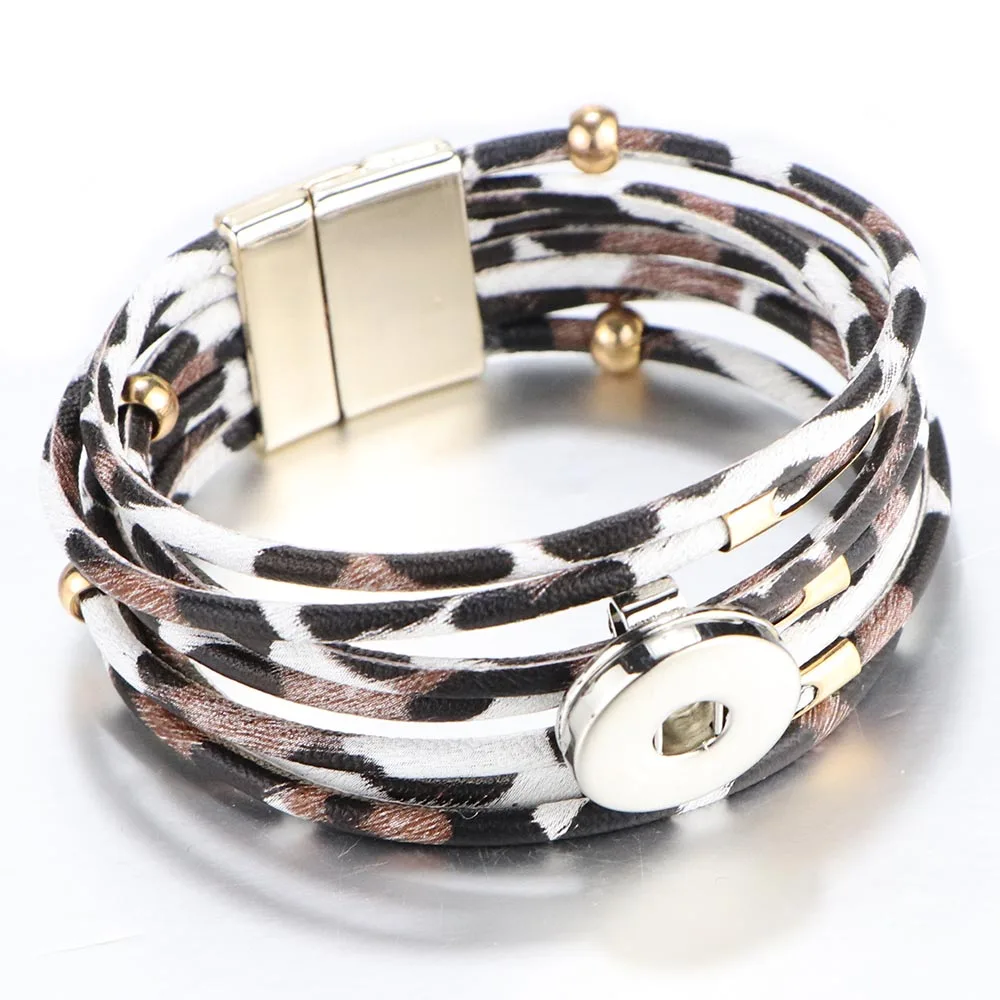 Ювелирные изделия с кнопками-застежками 18 мм браслет в стиле панк многослойная