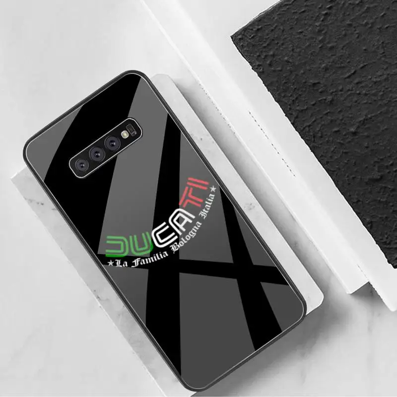 

motorcycle ducati Phone Case Tempered Glass For Samsung S20 Plus S7 S8 S9 S10 Plus Note 8 9 10 Plus