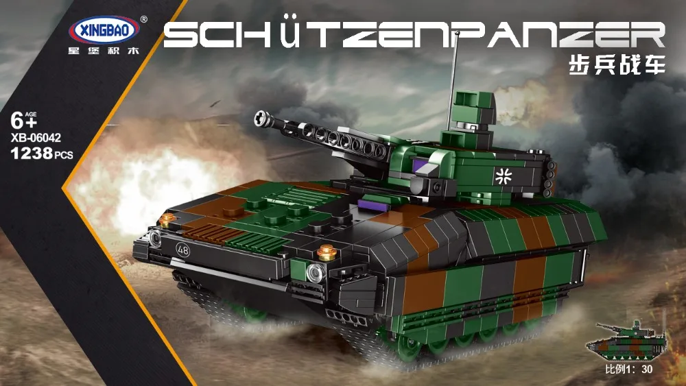 

NEW Xingbao 06042 Military WW2 Series 1238pcs Assembly Infantry Fighting Vehicle Building Blocks Bricks Toys For Boys Juguetes