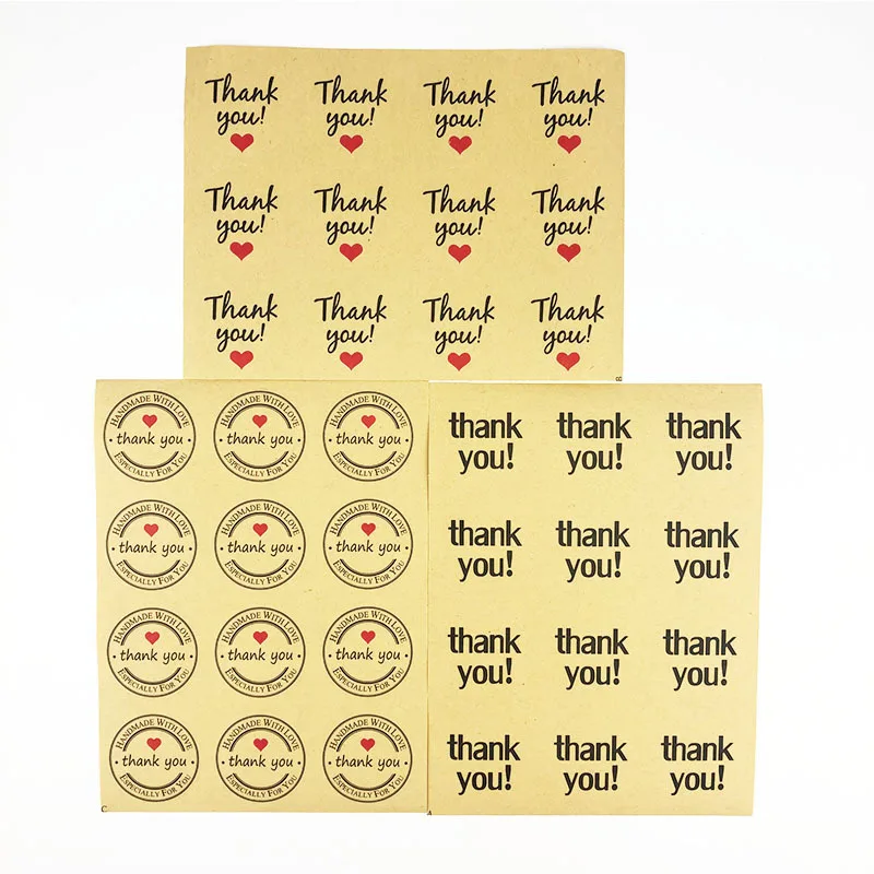 48 шт ручной работы wtih Красное сердце с надписью Love Thank you круглые Скрапбукинг Бумажные этикетки печать стикер DIY Подарочный стикер