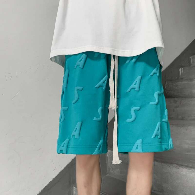 

Men's New Summer 2021 Letterprint Dry Beach Pants, Fitness Pants, Rap Wear, Loose Straight Leg Sports Five Pants