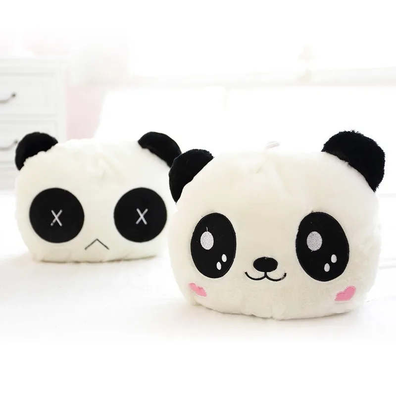 

Cute Panda Head Plush Toy Fashion Creative Soft Cartoon Multi Expression Hand Warm Comfort Doll Children Holiday Birthday Gift