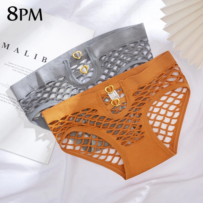 

3pcs/lot Sexy Underwear Women Comfort Thong Fishing Net Cotton Briefs Underwear Lingerie Sexy Lacy Panties ouc1095
