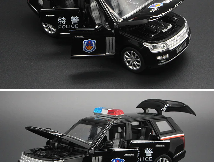 1:32 Высокая Имитация Range Rover SUV полицейский автомобиль детская внедорожная игрушка, модель автомобиля сплав света музыка тянет назад автомобиль для подарков