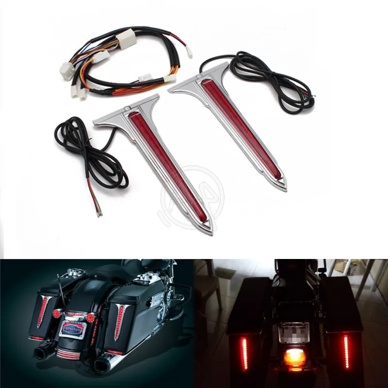 1 комплект Хромированный Светодиодный фонарь на танкетке задний Предупреждение