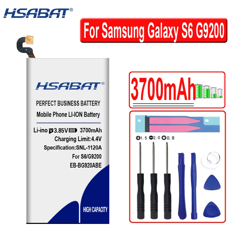 HSABAT EB-BG920ABE 5200 мА/ч, EB-BG928ABE EB-BG925ABE Батарея для samsung Galaxy S6 G9200 G920f S6 край G9250 S6 edge Plus G9280