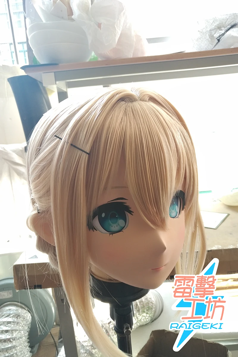 

(RAIGEKI MAKS 150) Silicone Helloween Cosplay Mask Girl Crossdressing Resin BJD DOLL Japan Cartoon Kigurumi Anime Cosplay Mask