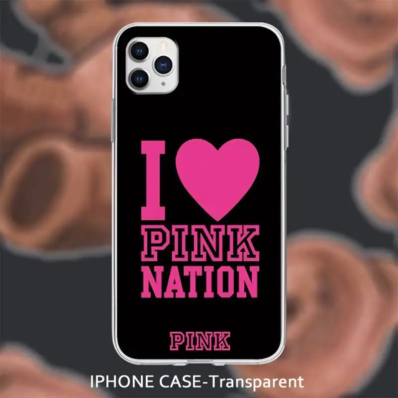 

PINK LOVE Transparent case cover for iphone se 2020 6 6s 7 8 plus x xs max xr 11 12 pro max coque