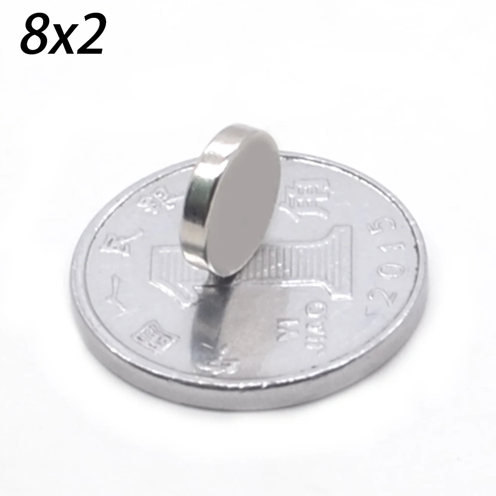 20/50/100/200 шт. 8x2 неодимовый магнит 8 мм x 2 N35 NdFeB Круглый сверхмощный сильный