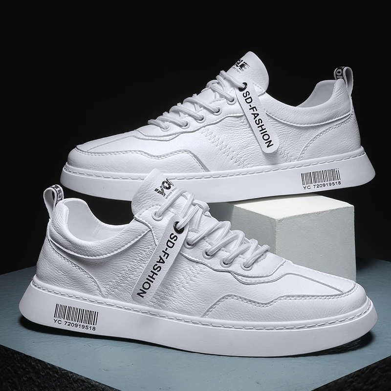Designer Sneakers For Men Shoes Leather Walking 2020 Spring Luxury lace up High Quality Casual Flats Men's Footwear | Обувь
