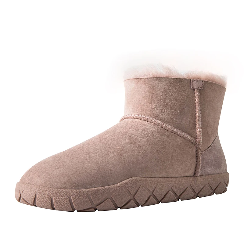 2019 г. новые зимние сапоги женские модные на овечьем меху короткие теплые