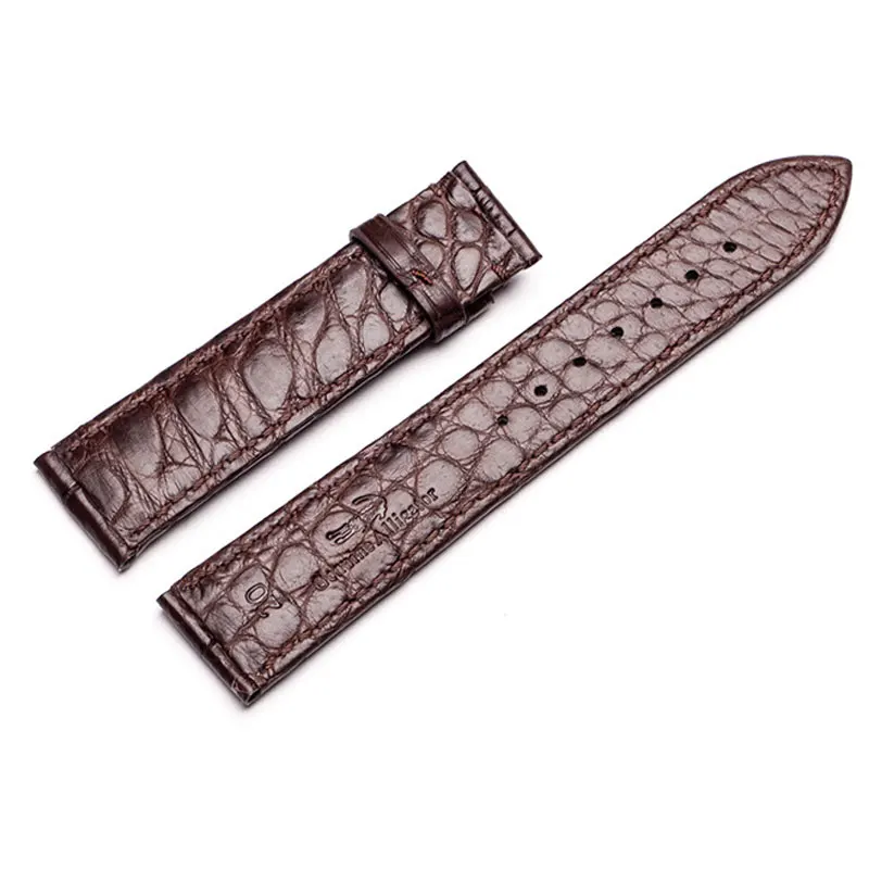 

New Double Crocodile Skin Strap Universal Alligator Watchbands Men Women Handmade Watch Band 18MM 20MM 22MM Genuine Leather Belt