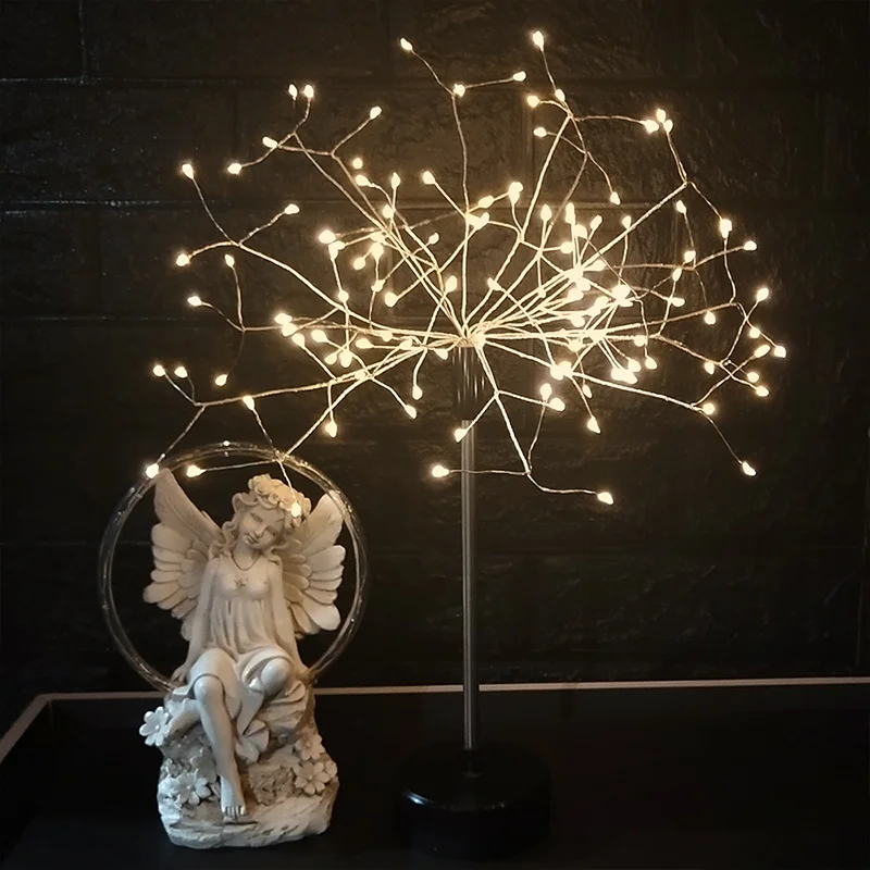 LED Fairy Christmas Firework Light Desktop Decoration Table Lamp USB/Battery-powered Garden Dining Lamps Bedroom Bedside Lights | Освещение