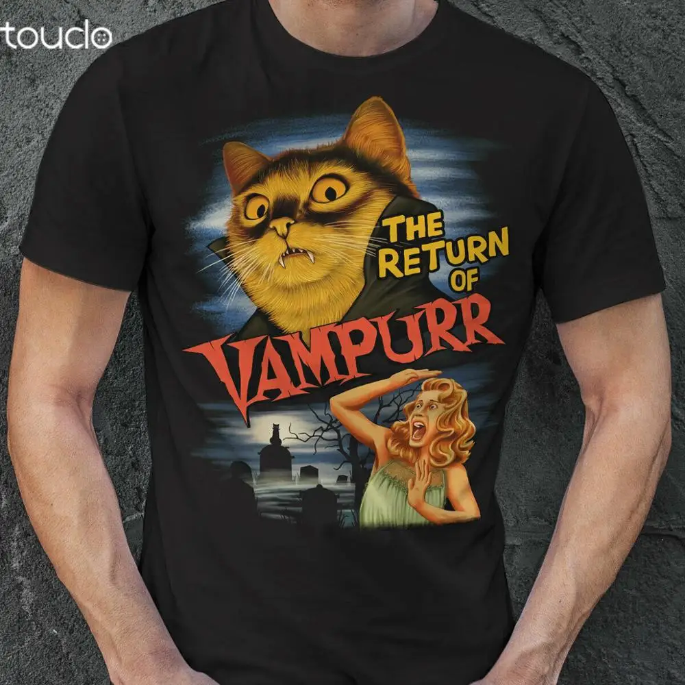 

The Return Of Vampurr Cat Vampire Halloween Gift Black T-Shirt For Men Women