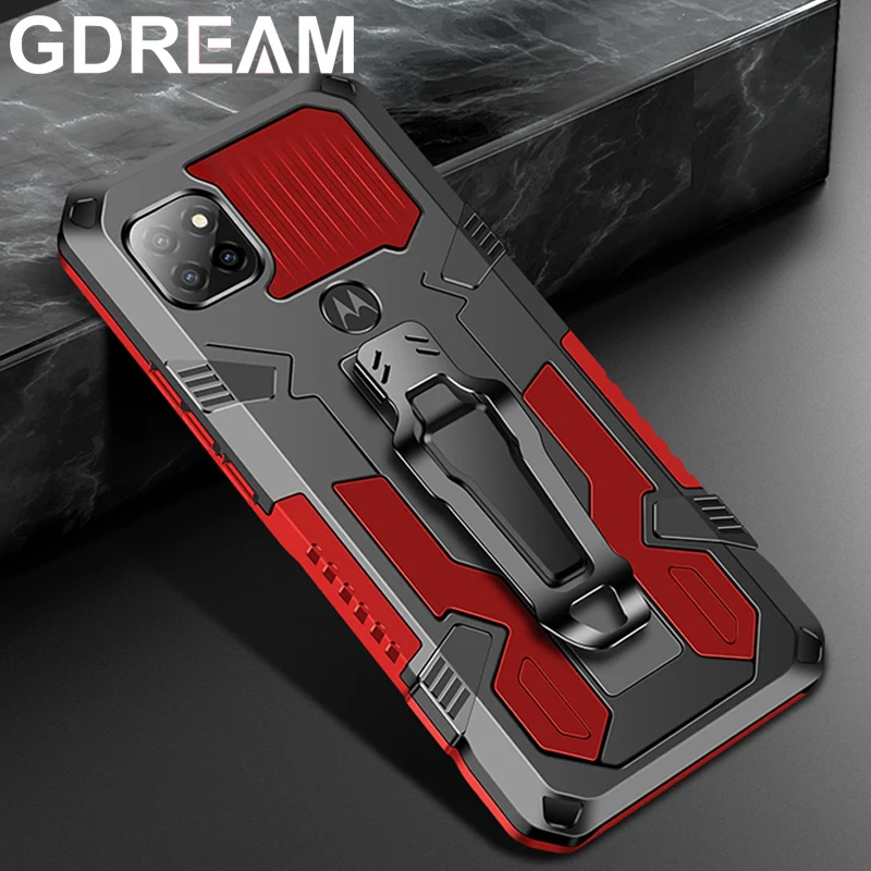 gdream shockproof back clip phone case for motorola one 5g ace one fusion hyper bracket protective cover for moto e5 e6s e 2020 free global shipping