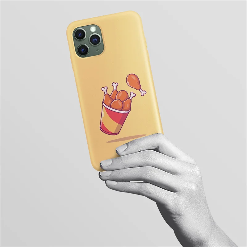 

Print For iPhone 12 Pro Case Phone Case For iPhone 12 Mini 11 Pro Max 8 7 Plus X XS Max XR Cover Cute chicken drumsticks