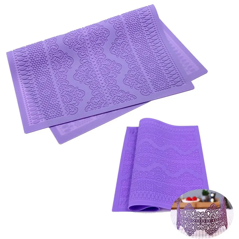

Flower Pattern Silicone Mat Fondant Cake Lace Embossed Cake Mold Sugar Lace Mat Cake Decorating Tool Embossing Mat