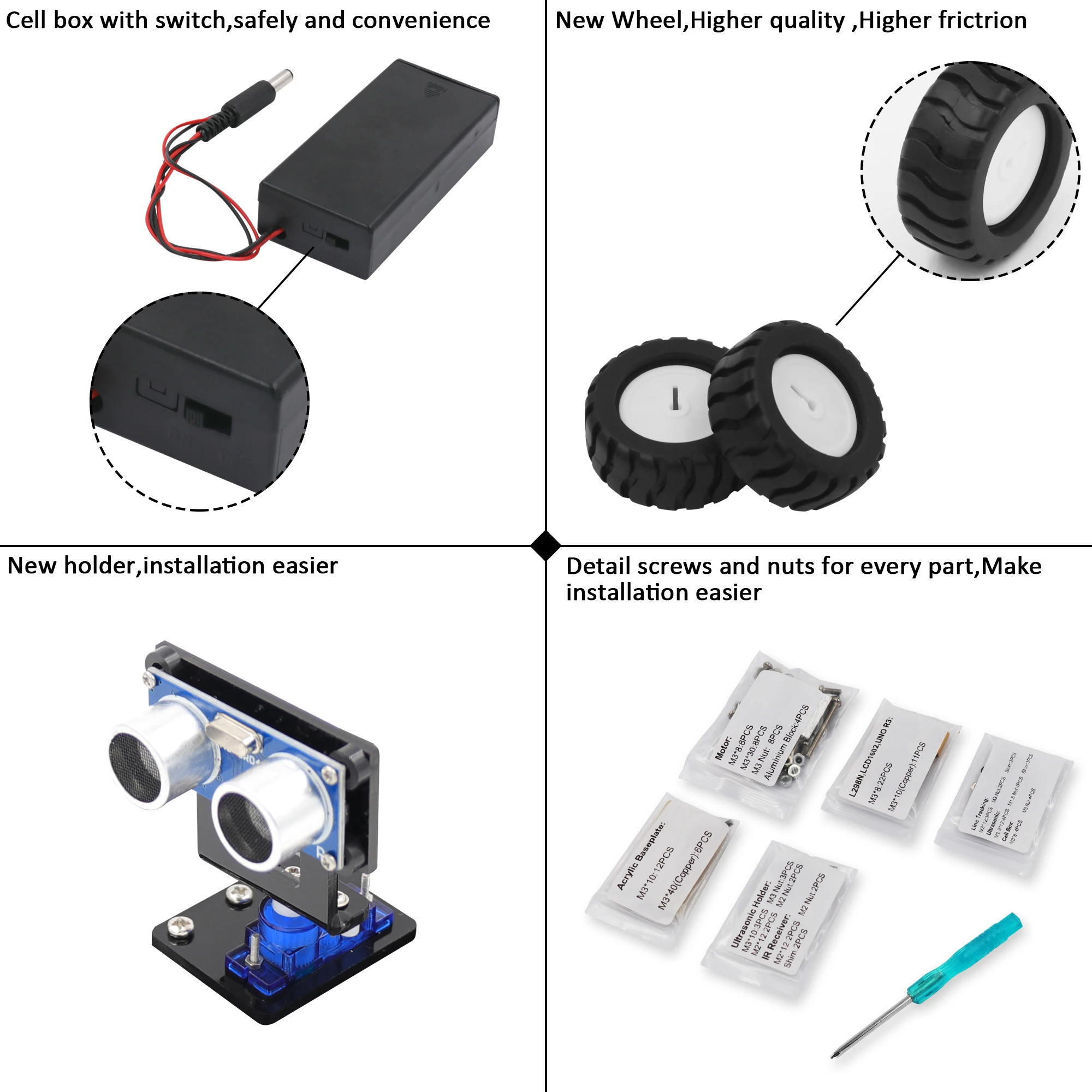 10 компл./лот LAFVIN умная черепаха робот автомобильный комплект для Arduino DIY сборный с
