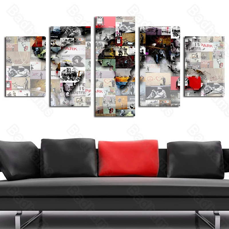 

American Retro Poster Painting Combination Wall Art Canvas Prints Modern Living Room Decoration Paintings Hanging Painting