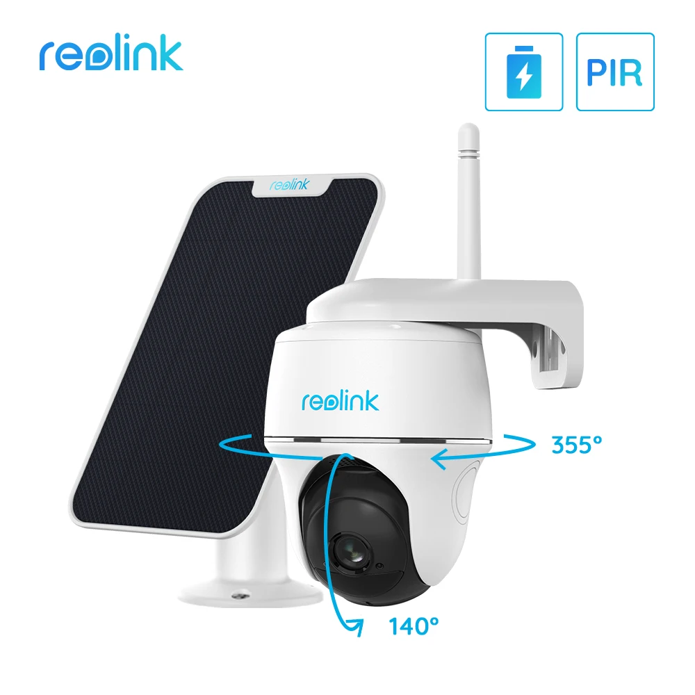 Reolink Argus PT 4MP Battery WiFi Camera Pan&Tilt Outdoor Security camera Protection Human/Car Detection 2.4/5 Ghz dual band