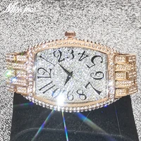 2021 missfox new male watches luxury diamond rose gold quartz watch top brand 30m waterproof big dial clock dress reloj hombre