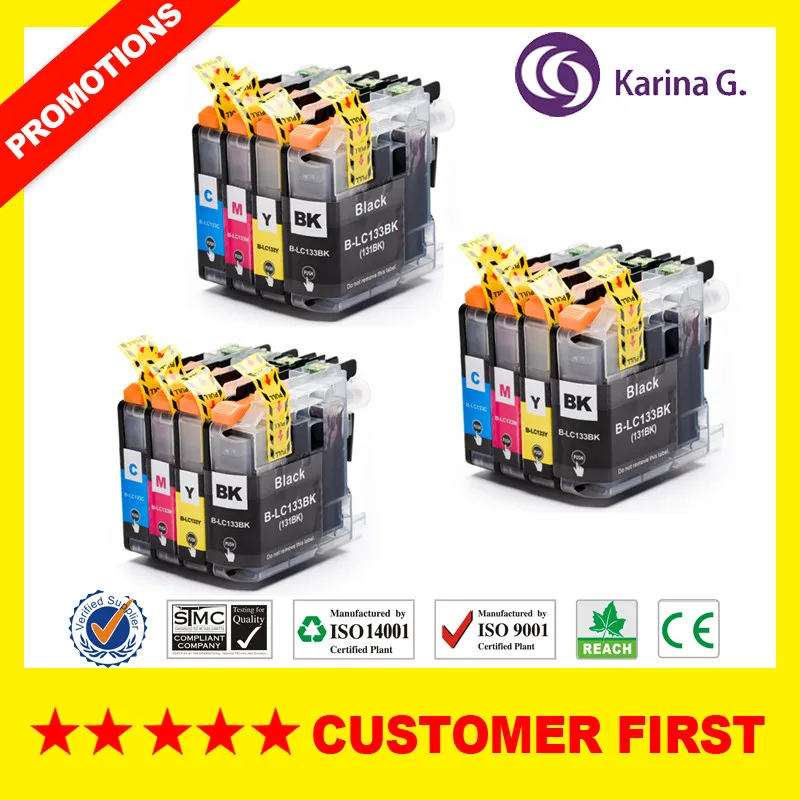 3Sets Совместимые картриджи для LC133 LC131 для принтера Brother mfc-j245 J470DW J475DW J650DW J870DW набор чернил для Океании - Цвет: 3Sets