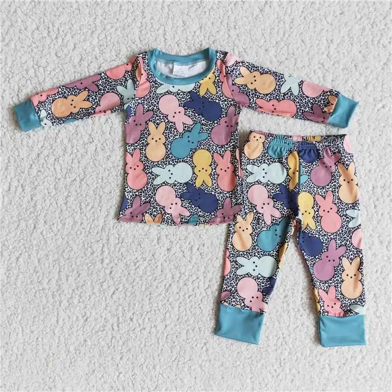 

Boy Sets Spring Clothes Teenage Boy Pajamas Easter Outfits Kids Wear Children Boutique Clothing Sleepwear Bunny Nightwear Suits