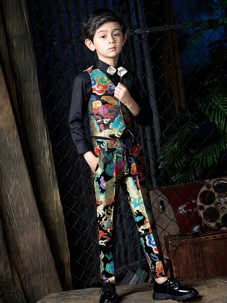 YuanLu/2019 новые костюмы для мальчиков из 4 предметов жилет/брюки/рубашка/галстук