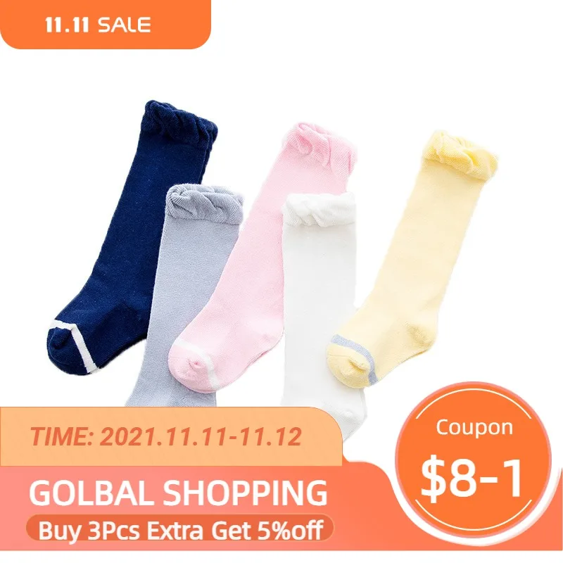 

Новинка весна-лето 2018, хлопковые детские носки до колена, мягкие носки для новорожденных, для детей от 0 до 5 лет, носки для мальчиков и девоче...