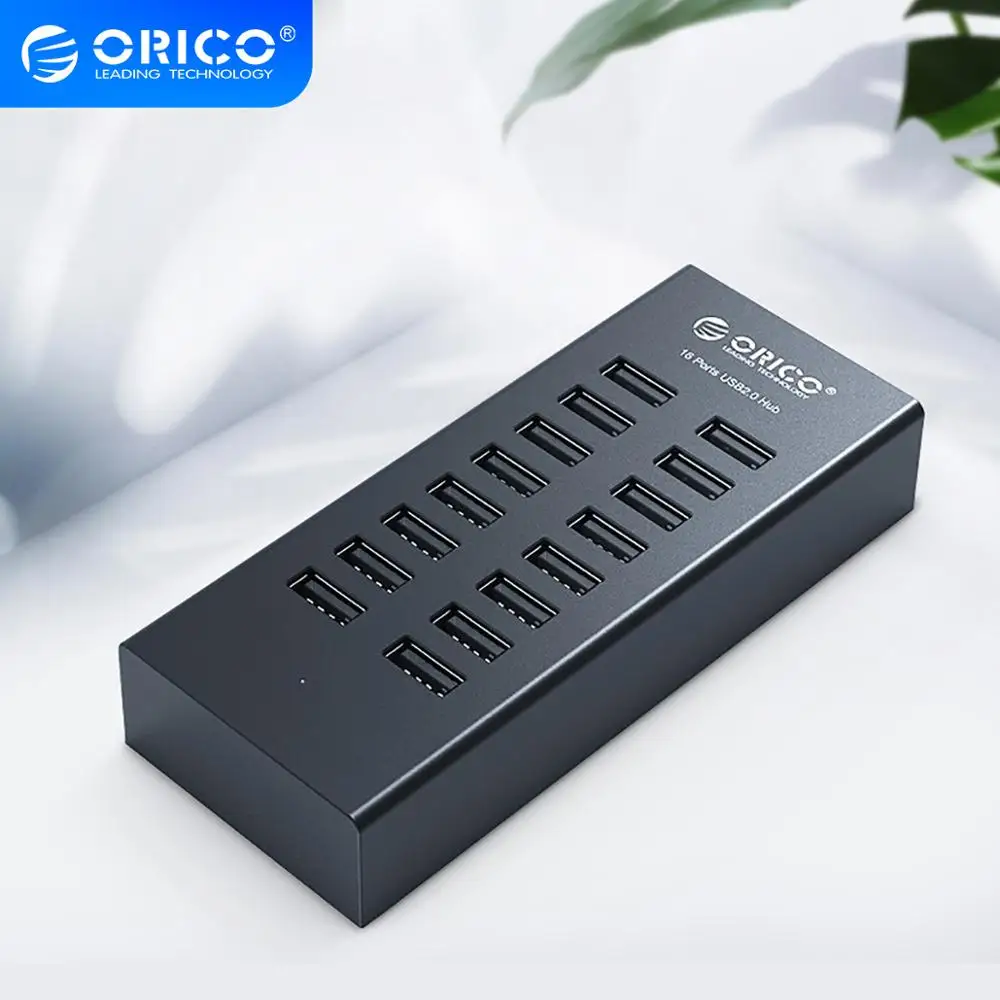 ORICO USB 2 0 концентратор с 16 портами и адаптером питания 12V2A кабель для передачи
