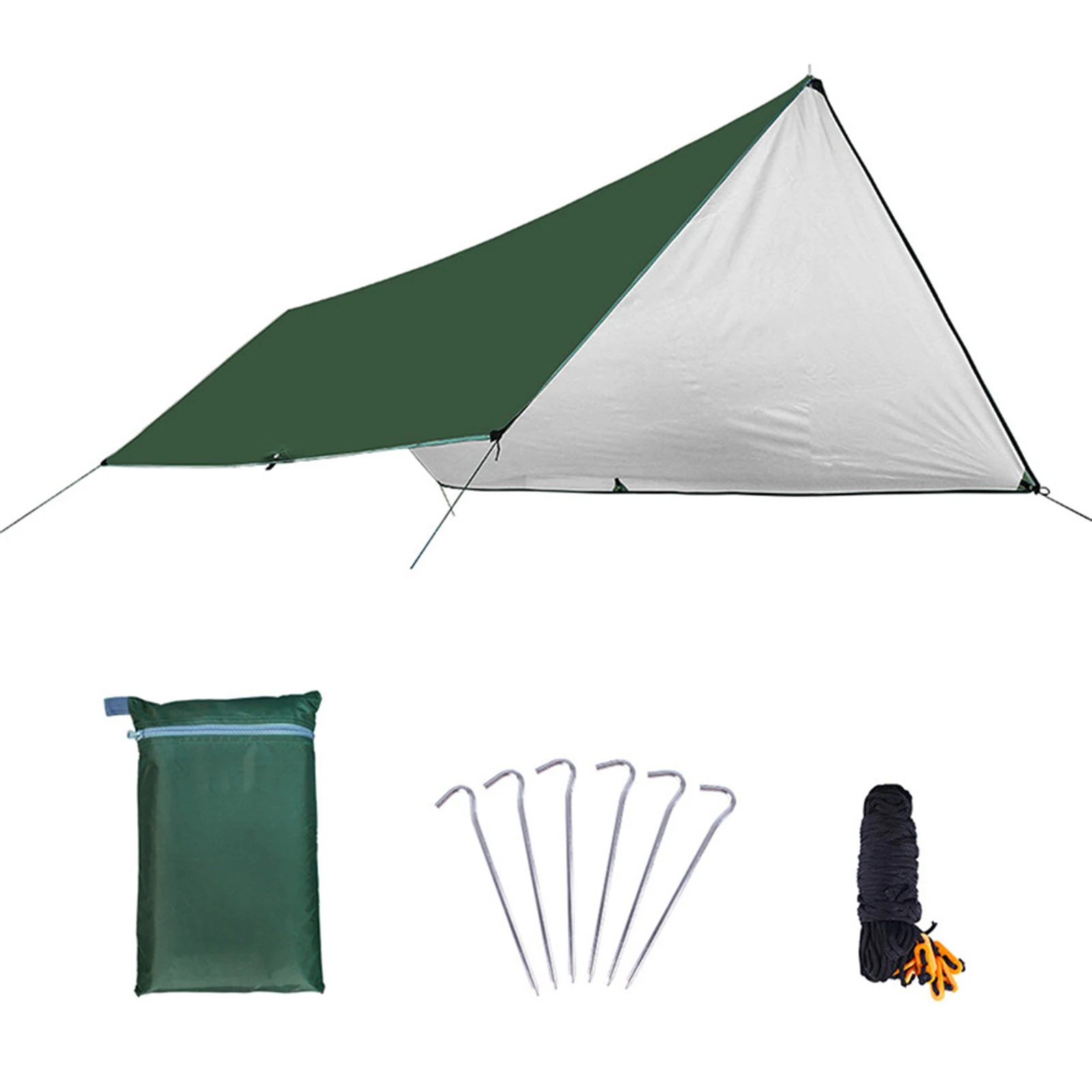 

Waterproof Tarp Tent with Nails & Rope Multifunctional Hammock Rain Fly for Camping Hiking Survival Shelter 3 Sizes ZJ55